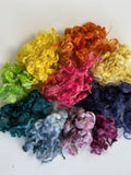 Wool Locks - Rainbow colours curly wool locks